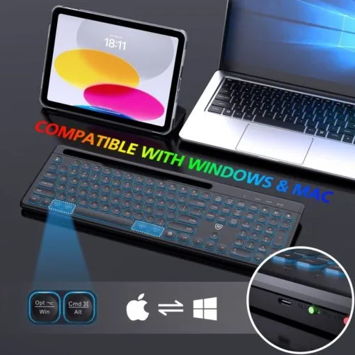 Micropack (AKM-240W-BK) For A Great Rechargeable RGB Light Wireless Keyboard and Mouse Combo - Image 3