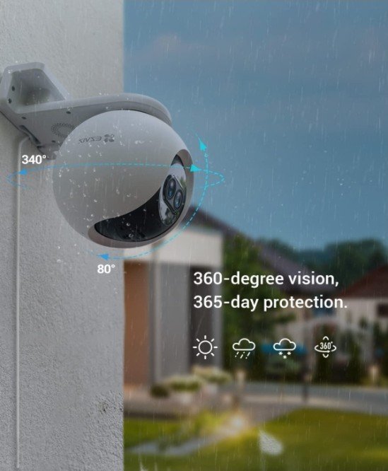 EZVIZ Outdoor PT Camera (C8PF) Ultimate 360° Smart AI Dual-Lens Outdoor Security Camera - Image 4