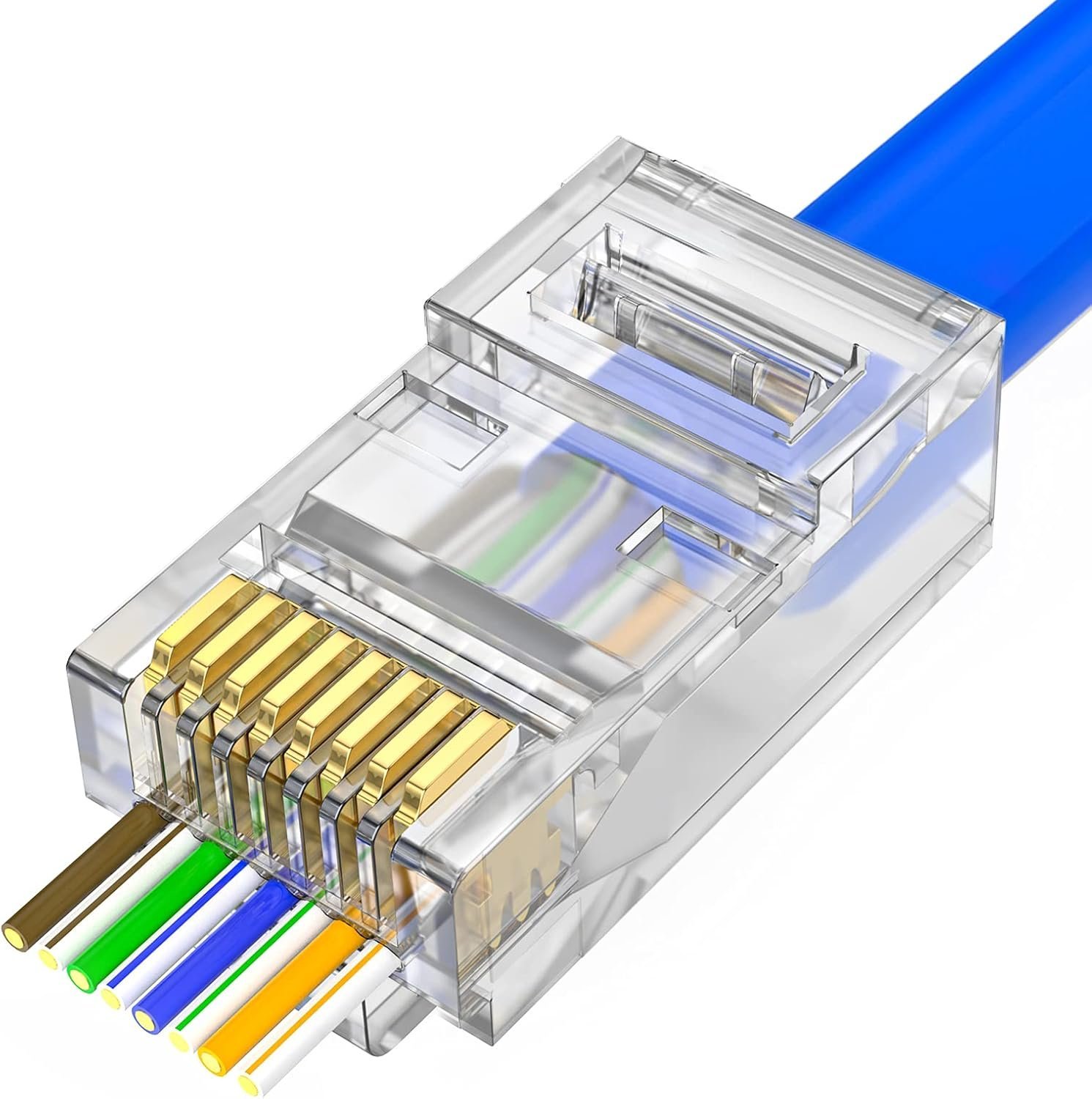Installation Essential (RJ45 CAT5e Connector) for Best Ethernet Cable LAN Network Plug 1Gbps 8-Pin Durable Crimping Connector
