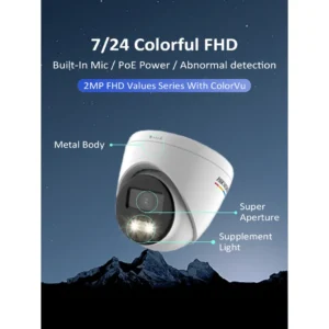 Hikvision (DS-2CD1327G2-LUF) (4mm) For Best And Protective Survilance 2 MP ColorVu MD 2.0 Fixed Turret Network Camera