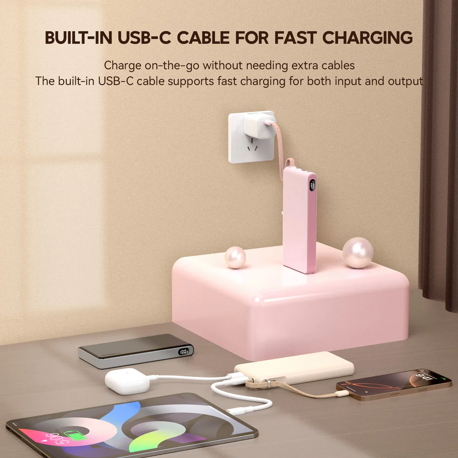 Micropack Power Bank (PB-C10) For Strong And Classic 10000mAh Built-in Cable Fast Charging - Image 2