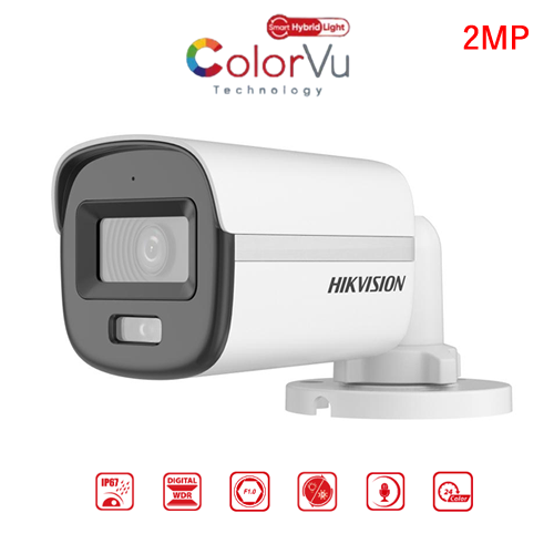 Hikvision (DS-2CE10DF0T-LPFS) For A First Class 2 MP Smart Hybrid Light with ColorVu Fixed Mini Bullet Camera