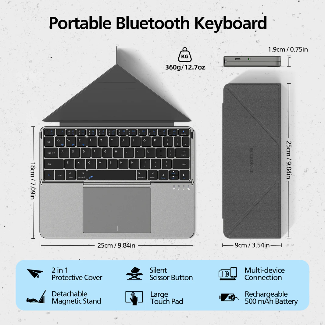 Micropack (K-F01) For Strong Bluetooth Rechargeable Wireless Foldable Keyboard - Image 4