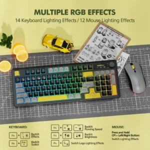 Micropack (KM-270W-EN-BK) For A Impressive 3 Modes Rechareable Wireless Keyboard and Mouse Combo