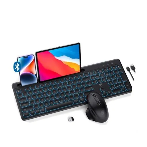 Micropack (AKM-240W-BK) For A Great Rechargeable RGB Light Wireless Keyboard and Mouse Combo - Image 4