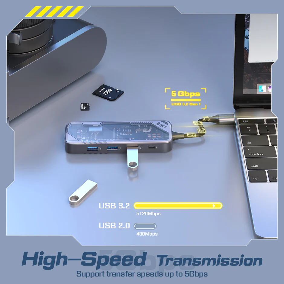 Micropack (MDC-N8T) For A Great USB-C TO 8-PORTS USB-A HUB