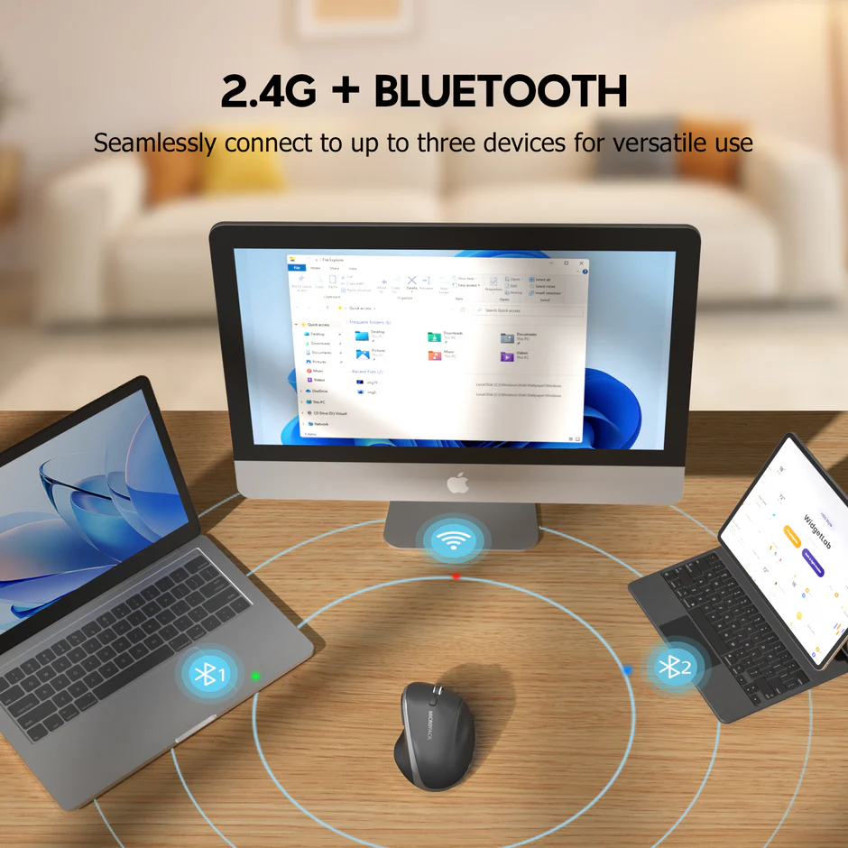 Micropack (ML-W01) For A Strong Build 2.4G+Bluetooth Rechargeable Wireless Mouse - Image 2