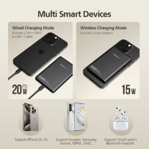 Micropack (WPB-5S) Power Bank For A Great 2 in 1 Slim Magnetic Wireless Power Bank