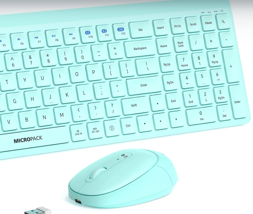 Micropack (KM-268W-EN-GN) For A Fulfilled 2.4G+Bluetooth Wirelesss Keyboard and Mouse Combo - Image 2