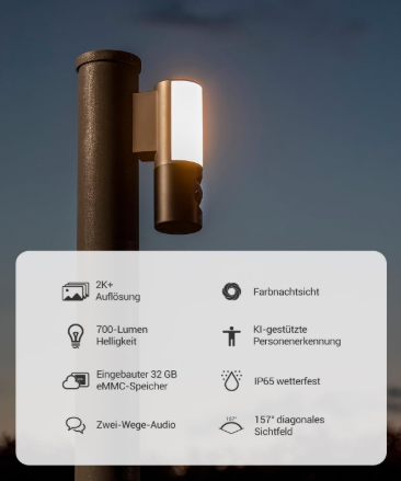 EZVIZ Products (LC3) Smart Security Wall-Light Camera - Image 4