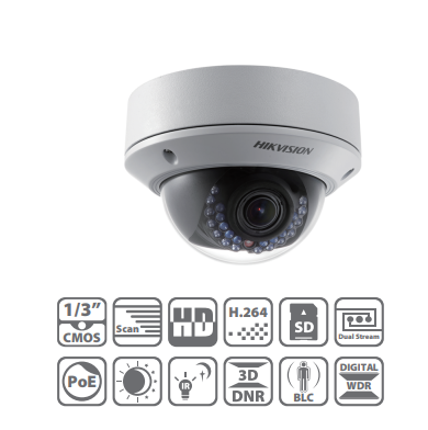 Hikvision (DS-2CD2732F-IS) 3MP IR Vandal-Resistant Dome Network Camera PoE IP CCTV Camera - Image 3