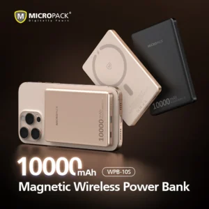 Micropack (WPB-10S) Power Bank For A Profound 2 in 1 Slim Magnetic Wireless Power Bank