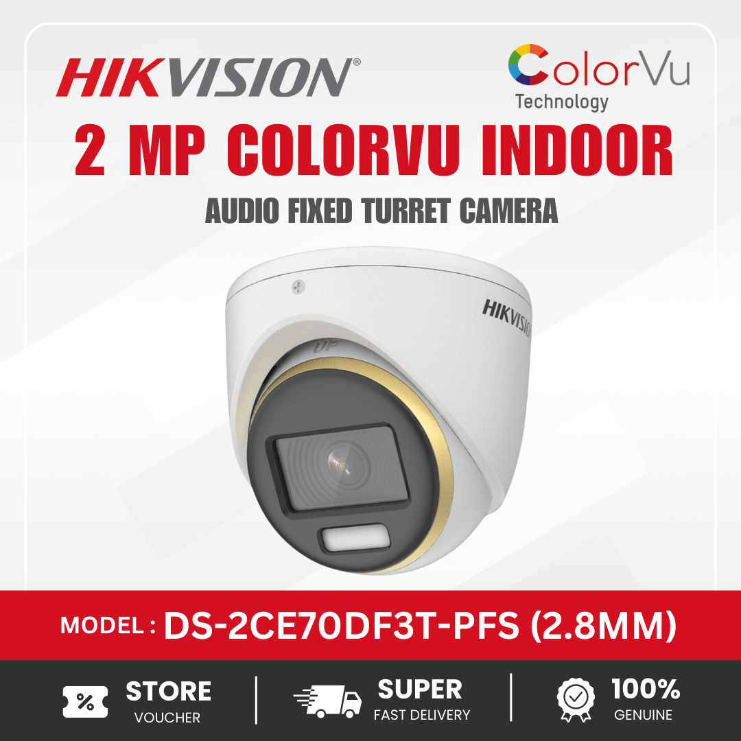Hikvision (DS-2CE70DF3T-PFS) (2.8mm) for Better ColorVu 2MP Turret Camera for Indoor Surveillance - Image 3