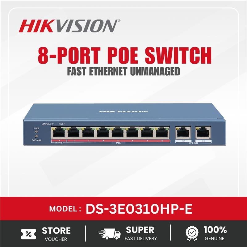 Hikvision (DS-3E0310HP-E) For A Best 8 Port Fast Ethernet Unmanaged POE Switch - Image 4