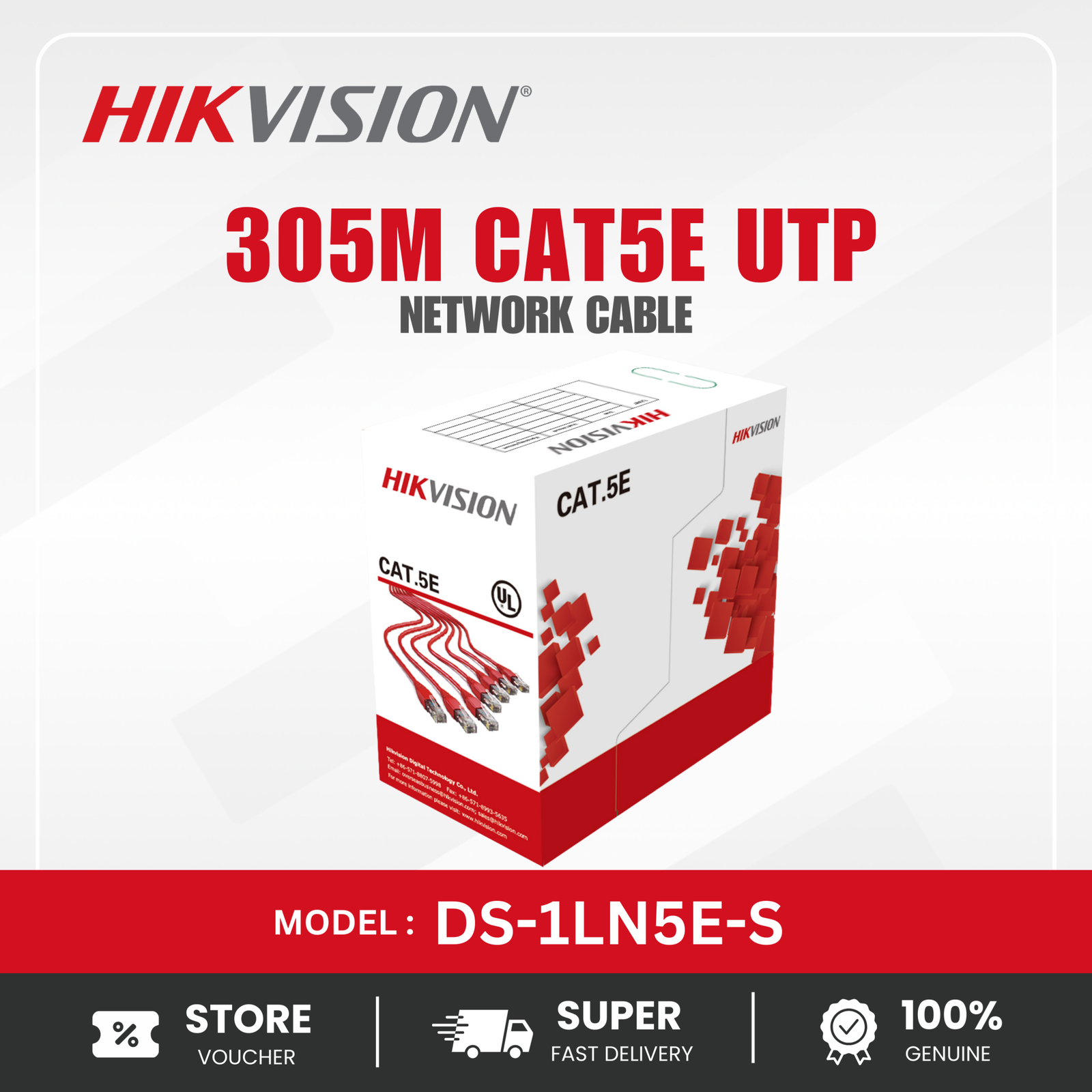 Hikvision (DS-1LN5E-S) CAT5e for Better Solid Copper Network Cable - Image 4