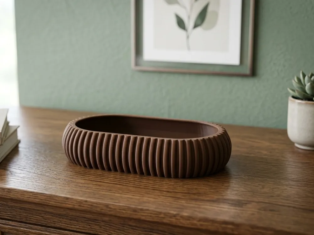 3D Printed Finally Organized Modern Ribbed Tray