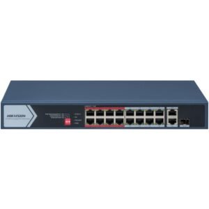 Hikvision DS-3E0318P-E/M(C) 16 Port 100Mbps Unmanaged PoE Switch 130W Long Range 300m Gigabit Uplink