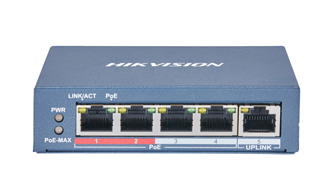 Hikvision DS-3E0105P-E(B) 4 Port 10/100Mbps Unmanaged PoE Switch 60W Long Range 300m 6kV Surge Protection - Image 4