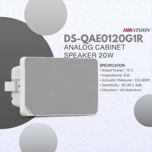 Hikvision (DS-QAE0120G1R) 20W Analog Cabinet Speaker 5.25 Inch 70V 100V 8 Ohm 103dBSPL - Image 4