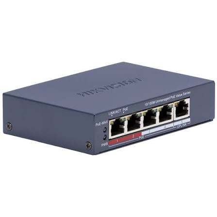 Hikvision (DS-3E0105P-E/M) (C) 4-Port PoE Switch 45W 100Mbps Unmanaged Long Range 300m - Image 2