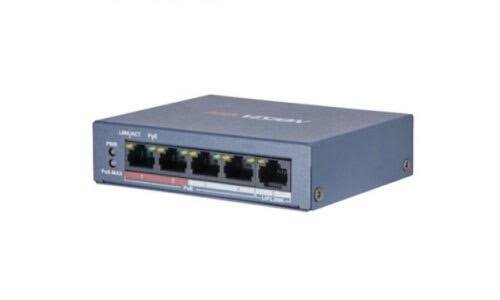 Hikvision DS-3E0105P-E(B) 4 Port 10/100Mbps Unmanaged PoE Switch 60W Long Range 300m 6kV Surge Protection - Image 2