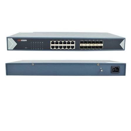 Hikvision DS-3E0524TF(B) 24 Port Gigabit Unmanaged Switch 12 RJ45 12 SFP Fiber 48Gbps 6kV - Image 2